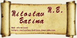 Miloslav Batina vizit kartica